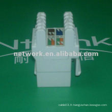 White Long Body UTP Cat 5e RJ45 Keystone Jack